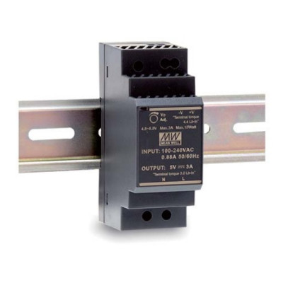 MEAN WELL HDR-30 30W Industrial DIN-Rail Power Supply, 12V or 24V Output